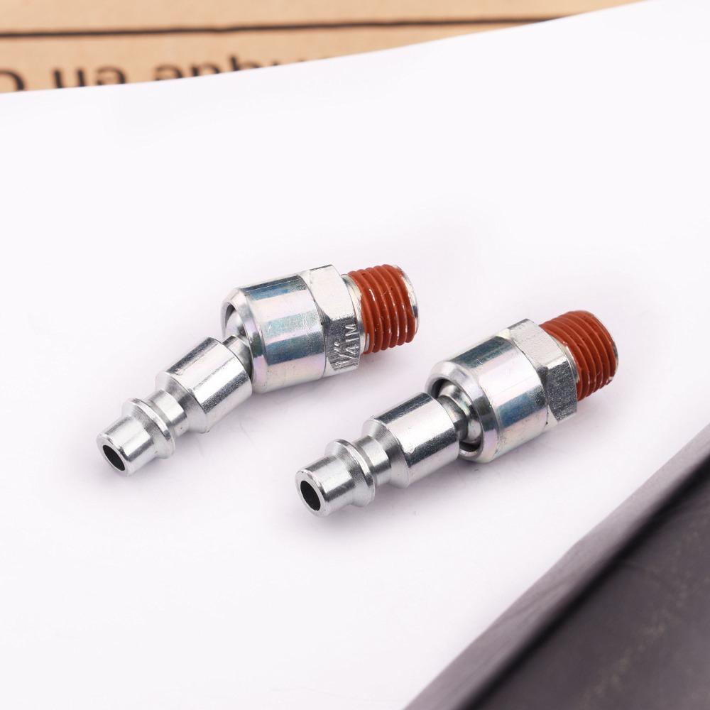2PCS Male Thread Air Hose Fittings Flexible Swivel Air Plug Swivel Coupler and Plug Pneumatic Tools