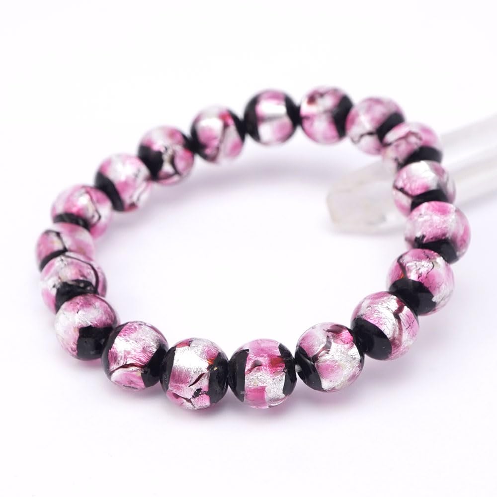 Шар стрекозы розовый 10 мм круглый шарик браслет внутренняя окружность приблизительно стеклянные бусины светящийся светлячок стекло натуральный камень сила камень молитва