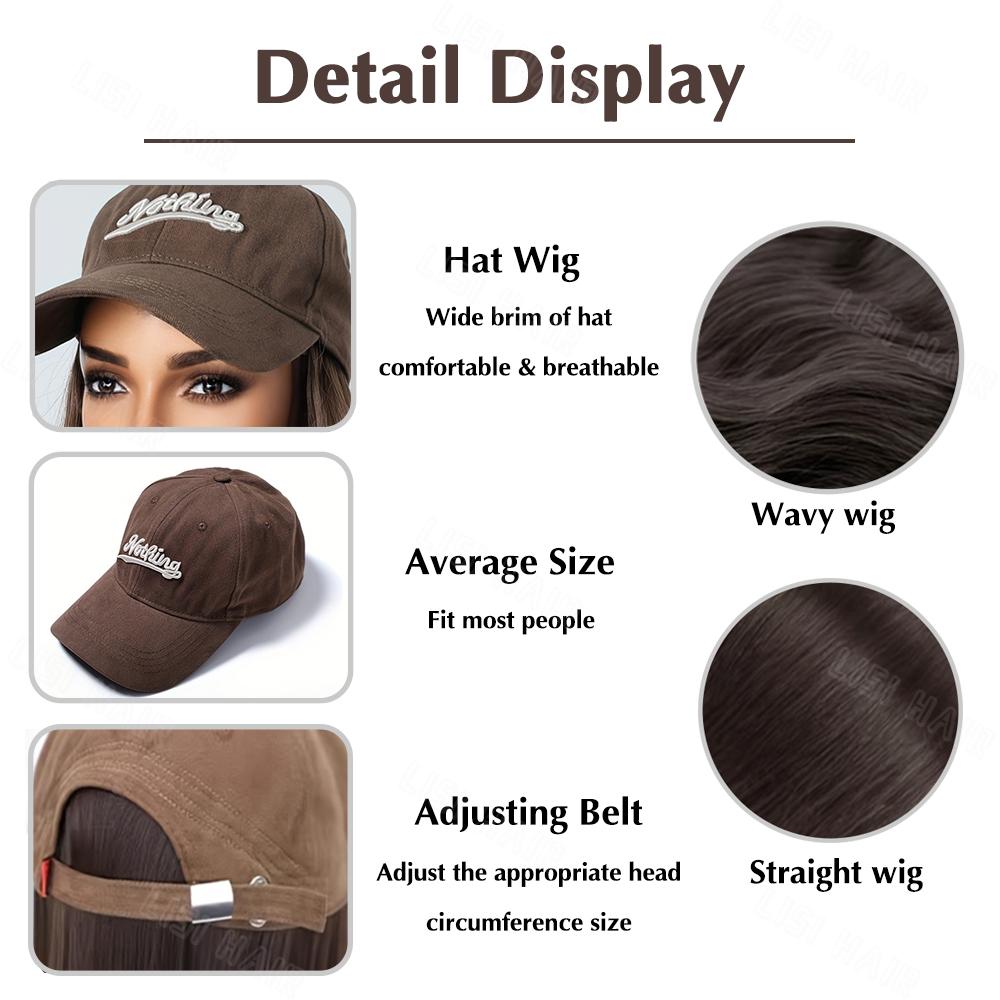 MERISIHAIR Синтетический парик шляпы Длинный прямой парик для женщин Парик Дружественный термостойкий для ежедневного использования
