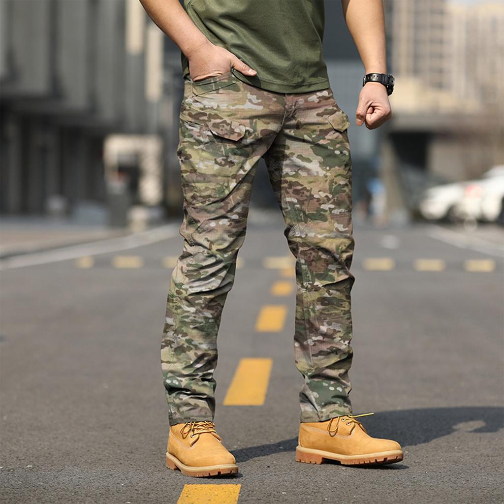 (Qunide) Pants Camouflage Pants Overalls Multi-pack Wear-resistant IX7 Training Pants