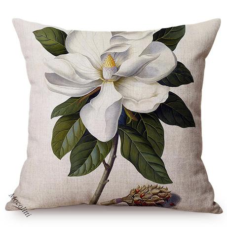 Magnolia Plant Style Pillow Case Watercolor Bouquet Tropical Florals Home Decor Cushion Cover Living Room Sofa Pillowcase