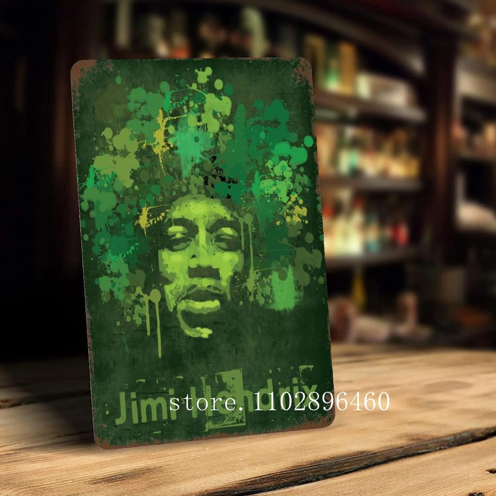 Джими Хендрикс Металлические таблички и знаки настенный декор Винтажные жестяные таблички Капитан Металлический постер Декор для бара паба клуба Настенное украшение