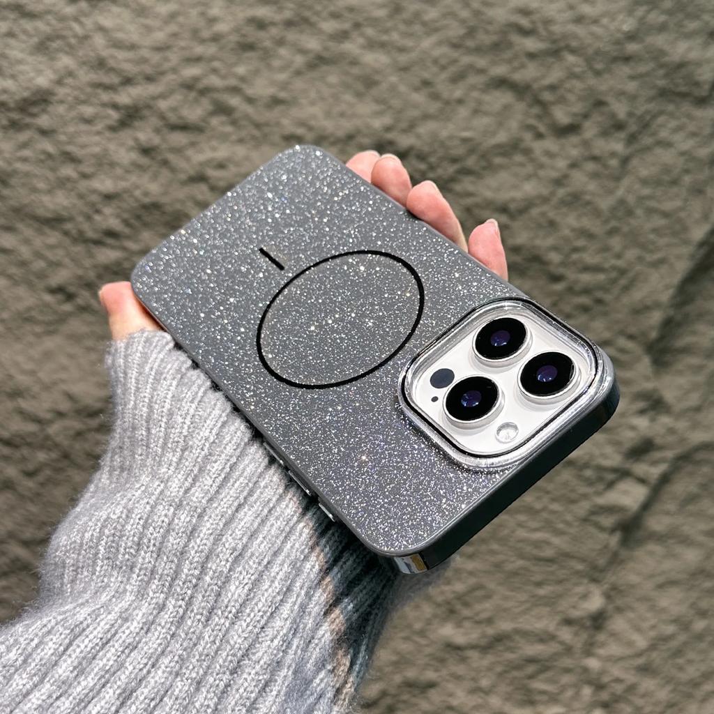 For Magsafe Glitter Bling Phone Case For iPhone 16 15 14 13 12 11 Pro Max Plus Magnetic Wireless Charging Fashion Candy Cover