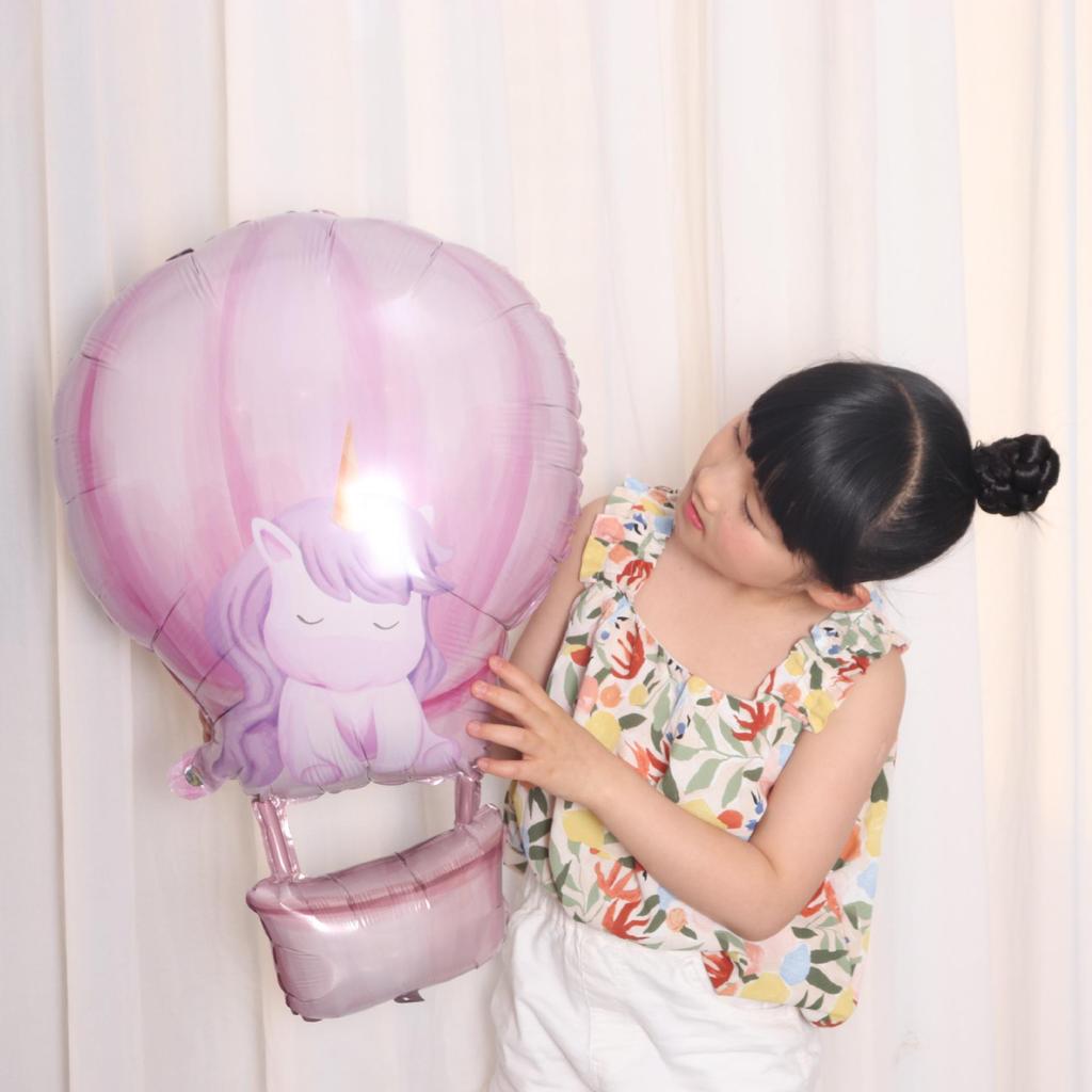 Gradient Rainbow Balloon with Crown for Girl's First Birthday Party Background Decoration