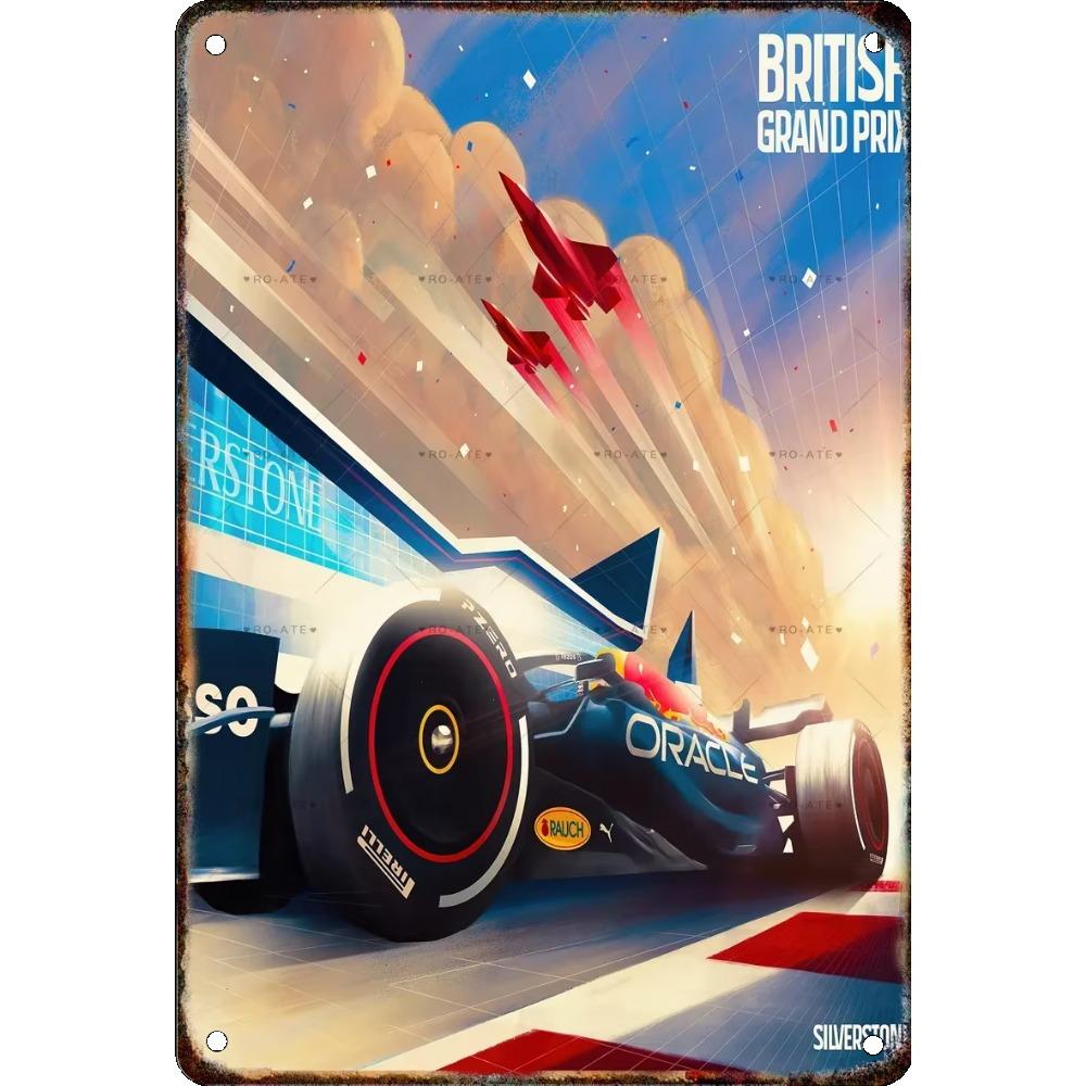 Винтажный постер гонки болидов Формулы, Домашний гараж, Клуб, Современное настенное искусство, Декоративная панель, Фреска, Эстетика