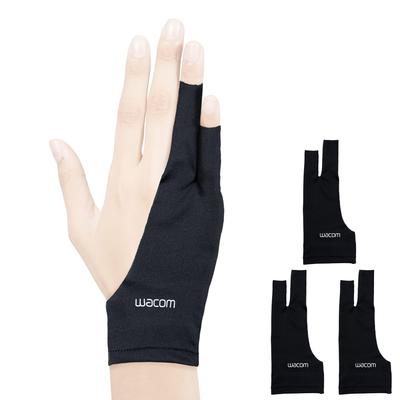 Перчатки Wacom Drawing 2 Finger Artist Gloves для планшета для рисования Pen Recycled One Size Black Gloves, Display, 90% материала, экологически чистые, (3 шт.)