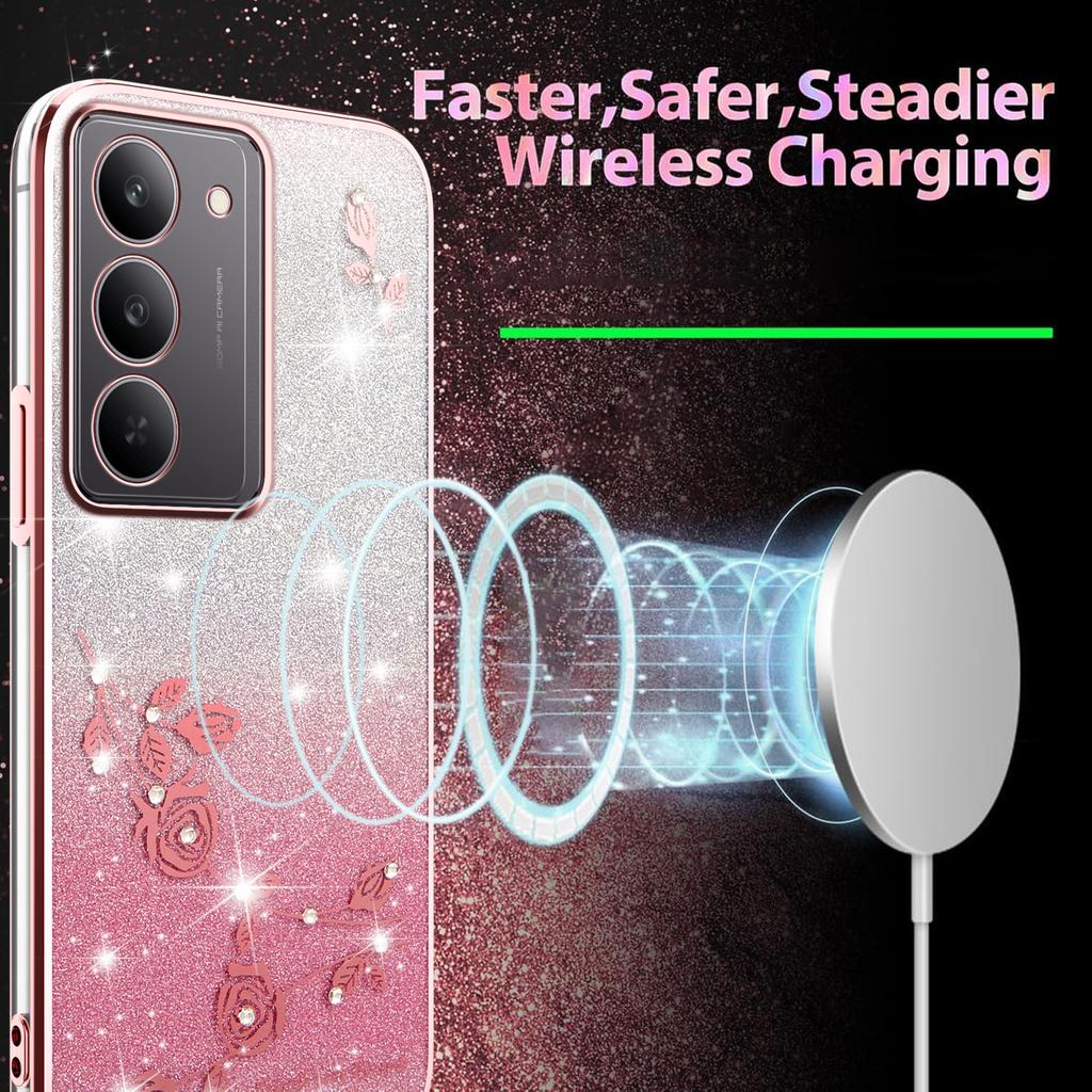 KADEM For Realme 14x 5G Case Flower TPU Flexible Gradient Phone Cover