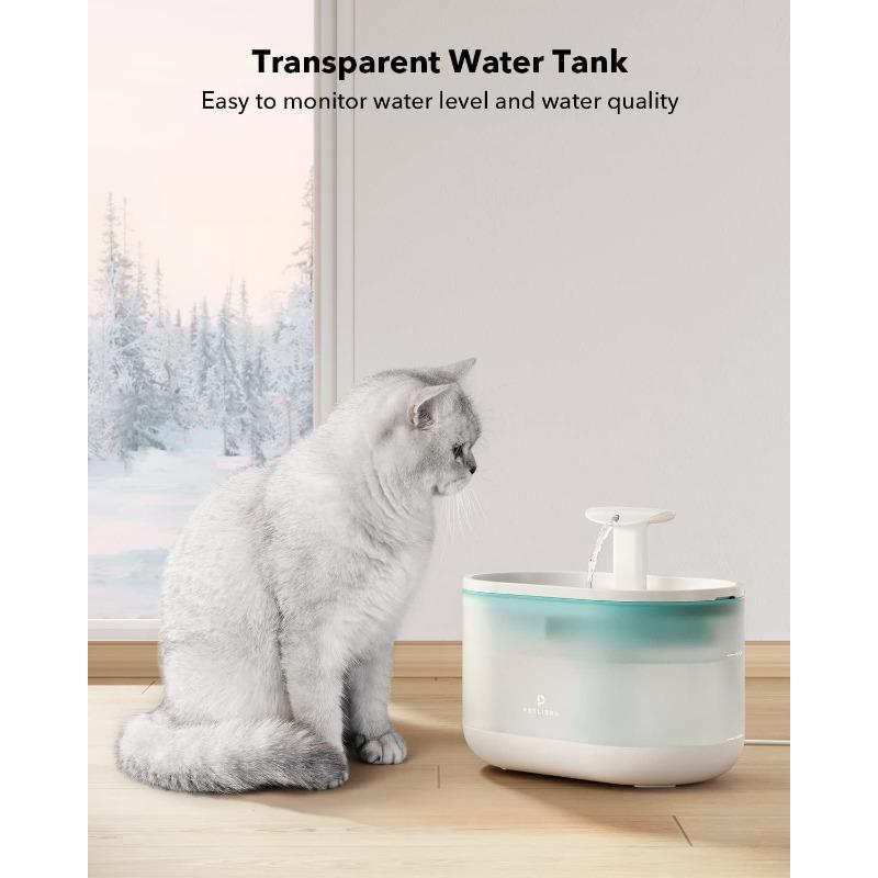 71 oz/2.1L Ultra Quiet Pet Water Fountain for Cats Inside BPA-Free Cat Fountains for Drinking with 2 Flow Modes Water Dispenser
