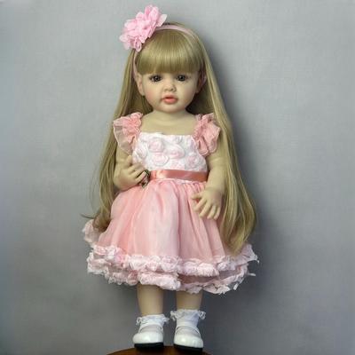 22-дюймовая кукла для новорожденных, которую можно положить в воду, реалистичная силиконовая кукла для всего тела Betty Reborn Girl с длинными прямыми волосами для малышей Bebe Reborn Boneca
