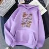Women's Fashion Casual  Print Hooded Sweatshirt Loose Sports Tops Pullover