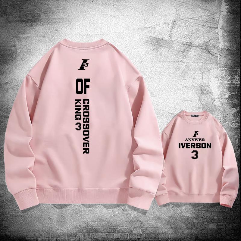 76Ers crew neck pullover sweater men's and women's spring and autumn clothing youth trendy brand loose shoulder long-sleeved jacket