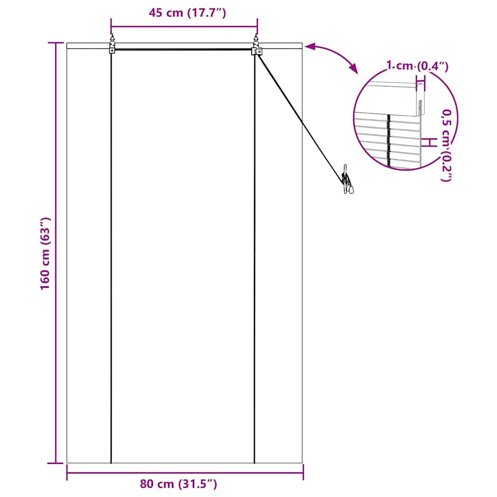 Bamboo Roller Blind Yellow 80 x 160 cm