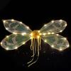 LED Light Up Dragonfly Wings for Fairy Costume, Halloween Masquerade Party Dress Up Props with Adjustable Strap, Battery Operated