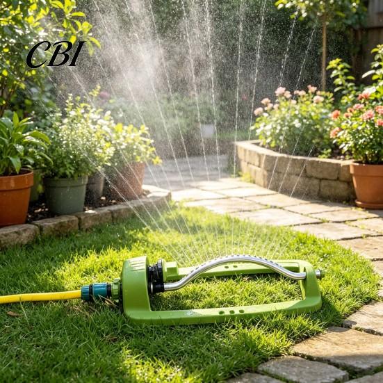 Heavy Base Lawn Sprinkler Sprinkler, 18 Clog-Resistant Nozzles, Adjustable Coverage Yard Oscillating Durable Garden with Weighted for Large Irrigation