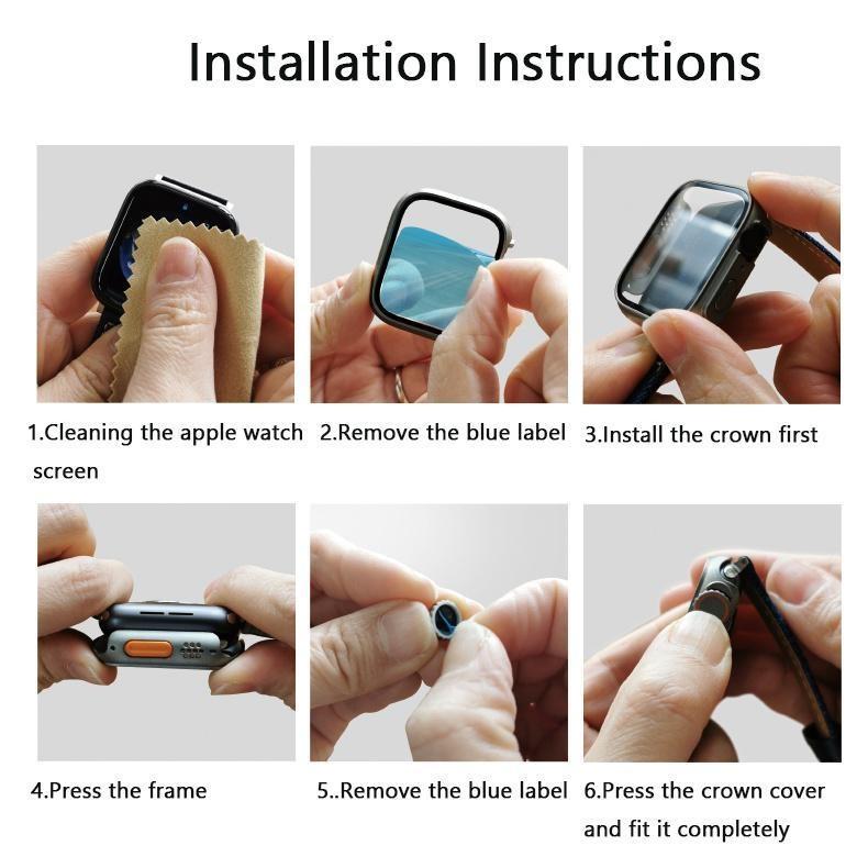 Корпус из закаленного стекла + чехол для часов ПК для Apple Watch 8 7 45 мм 41 мм 44 мм 40 мм Обновление до Apple Watch Ultra 49 мм Защитный бампер-экран