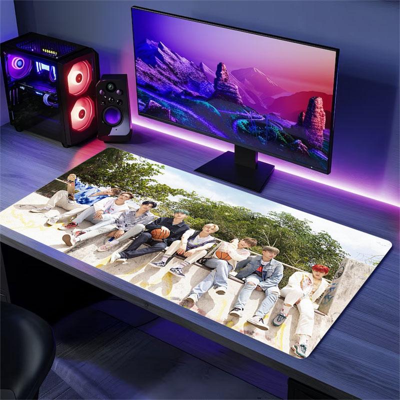 ATEEZ Poster Mouse Pad, Large Gaming Desk Mat, Non-slip XXL Mousepad for Laptop & Tablet, Mini PC Playmat with Stitched Edges