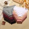 Women's Underwear Comfortable Briefs Sexy Breathable Lingerie Lace Trimmed Mid Waist Underpants Female Solid Threaded Cotton Triangle Panties
