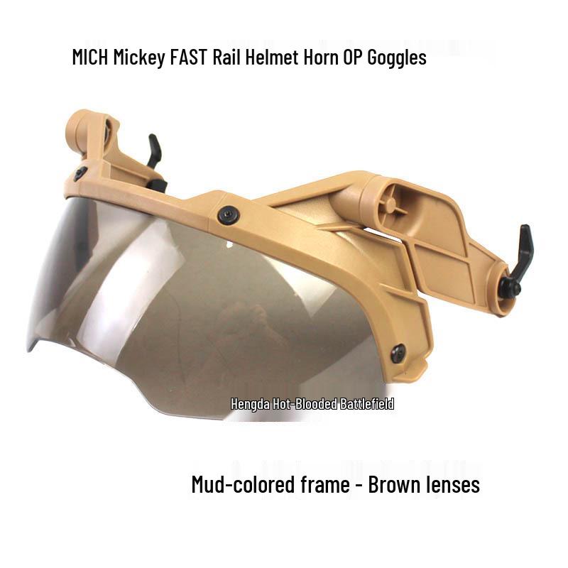 Tactical Helmet with Bull Horn Goggles and Adjustable CS Myopia Glasses