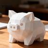 Минималистичный Декор Животных 3D Печатная Геометрическая Фигурка Поросенка, Современная Статуэтка, Скульптура Свиньи, Матовая Скульптура Компактный Орнамент для Дома Офиса