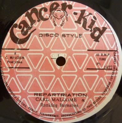 12inch Record CARL MALCOLM BARNABAS Repatriation Take A Tip NONE CancerKid 1977 Jamaica Reggae Ska Dub Used