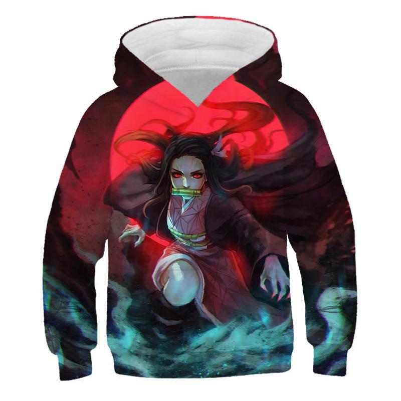 2025 Детские 3D Толстовки Demon Slayer Мода Осень Мальчики Толстовка Худи Манга Kimetsu No Yaiba Мальчики Девочки Джемперы 4-14 лет Одежда