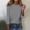 Shirt For Women's Fashion Casual Raglan Sleeve Round Neck 3/4 Sleeve Loose Solid Color T-Shirt Ladies Top
