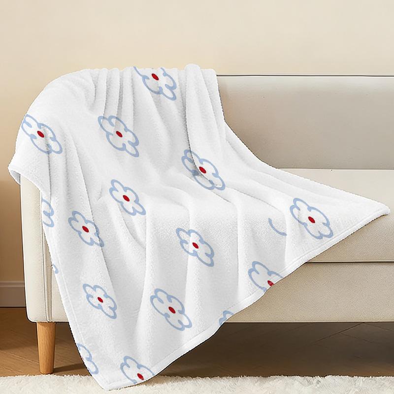 Lightweight Soft Flannel Throw Blanket – Warm Floral Cozy Blanket for Home Use, Christmas & Halloween Themed, Non-stuffy, Comfy for Daily Relax
