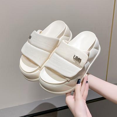 Модные 7 см ретро римские каблуки толстые сандалии женские слипоны на высокой платформе пляжные тапочки женские летние толстые шлепанцы сандалии женские