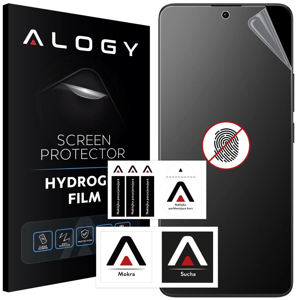 Folia "Matowa" Do Xiaomi Redmi Note 13 Pro+ 5G Hydrożelowa Alogy Hydroskin Matte Pro™ Na Ekran Do Etui "Bez Odcisku Palców"