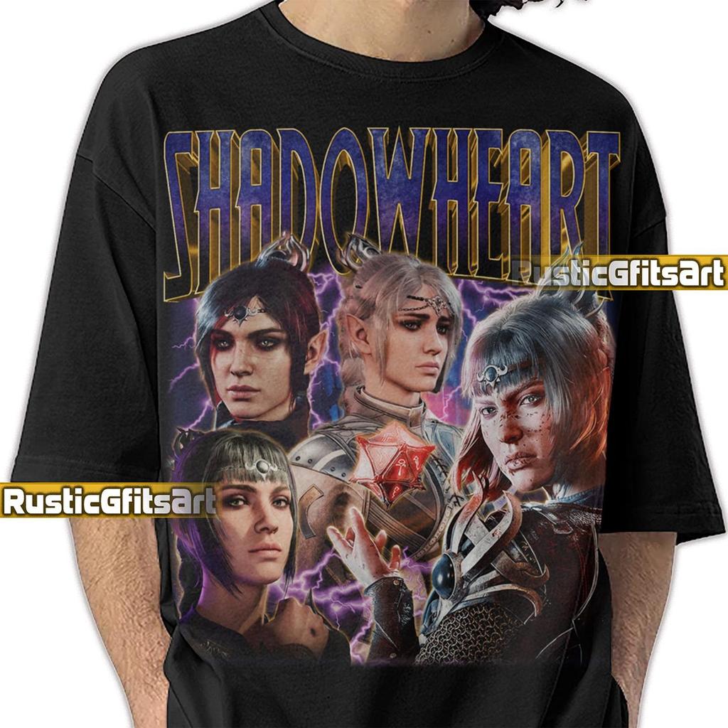 SHADOWHEART BALDUR'S GATE Shirt, Shadowheart Custom T-Shirt, Baldur's Gate 3 Vintage Retro Tribute Merch, Jenevelle Hallowleaf BG3 Fan Shirt