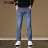 Мужские прямые узкие эластичные джинсы в стиле business casual
