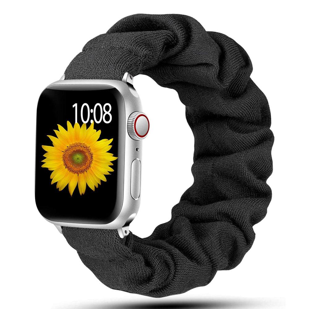 Ремешок-скранчл для Apple watch band 44мм 40мм 41мм 45мм 38 42мм 49мм Эластичный нейлоновый браслет iWatch series 3 6 se 7 8 9 ultra 2