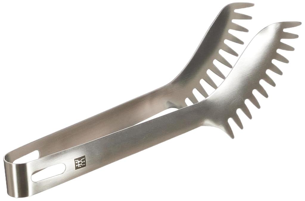 ZWILLING Pro 37160-016 18-10 Stainless Steel Pasta & Salad Tongs Serrated Grip Dishwasher Safe 235 mm Kitchen Serving Tool