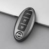 Премиальный чехол для ключа с 3/4 кнопками для Nissan Sylphy, Tiida, Qashqai, X-Trail, Kicks - Титаново-серый