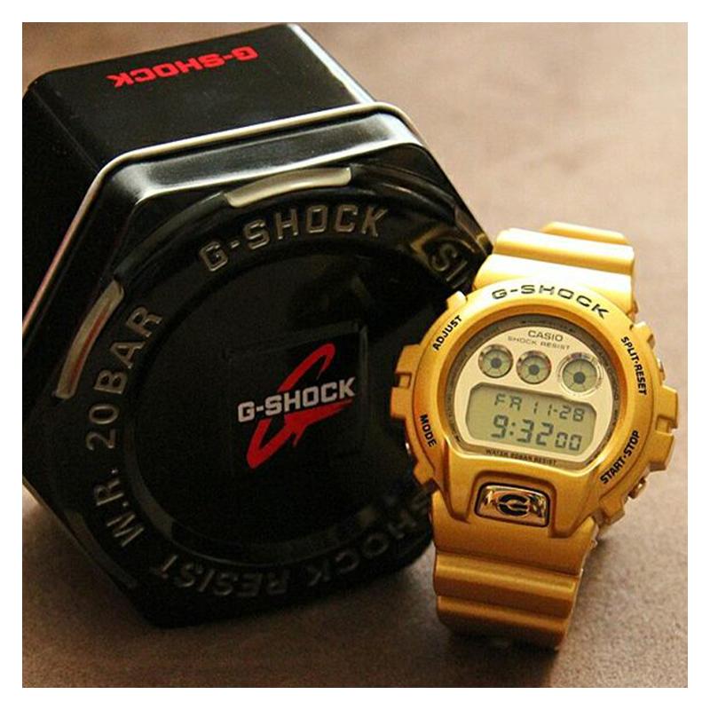 Casio Серия CASIO G-SHOCK модный классический водонепроницаемый будильник таймер ударопрочный 200 метров кварцевый механизм полимерный ремешок Японский и DW-6900GD-9