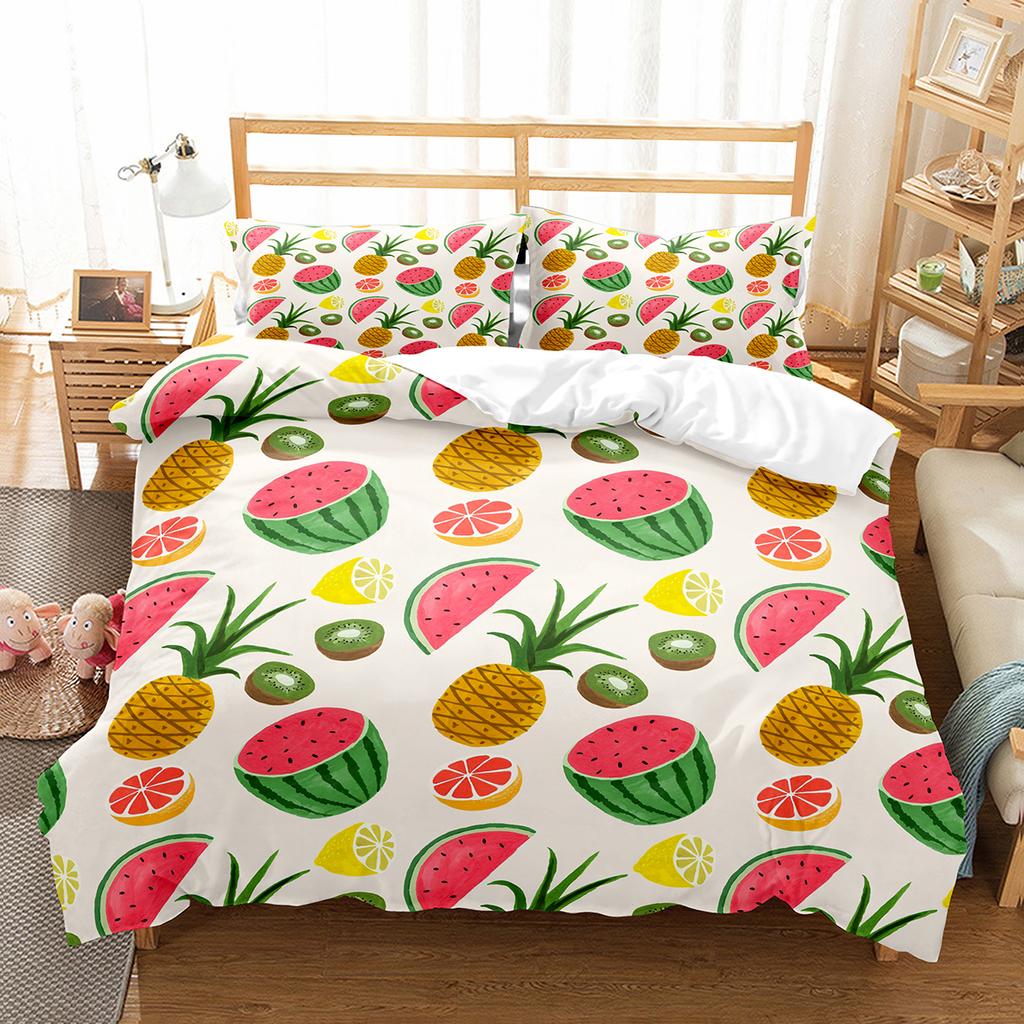 Пододеяльник с рисунком из мультфильма «Фрукты короля и королевы» с милым рисунком овощей, комплект постельного белья, цветной пододеяльник из полиэстера
