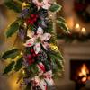 Artificial Christmas Hanging Vine Faux Flower Christmas Garland  Door Decoration