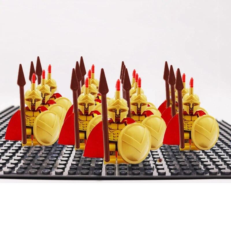 13 шт., средневековый замок, рыцари, военные бронированные римские солдаты, фигурки спартанских воинов с мечом, набор строительных блоков, игрушки