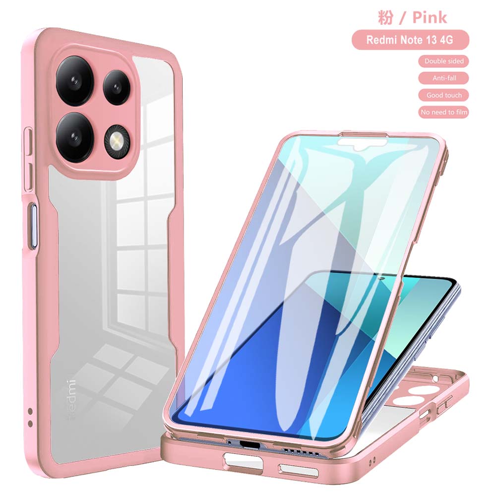 Чехол для телефона Redmi Note 13 12 11 10 9 Pro 12s 11s 10s 10C 12C 13C 360 Защита всего корпуса с защитой экрана Ударопрочный чехол для телефона