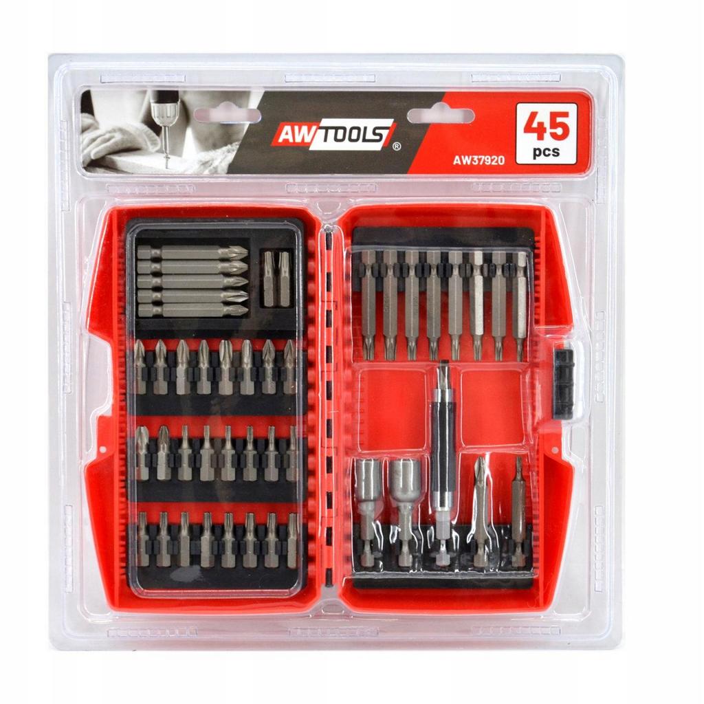 AW Tools Steel Screwdriver Bit Set (Pack of 45)