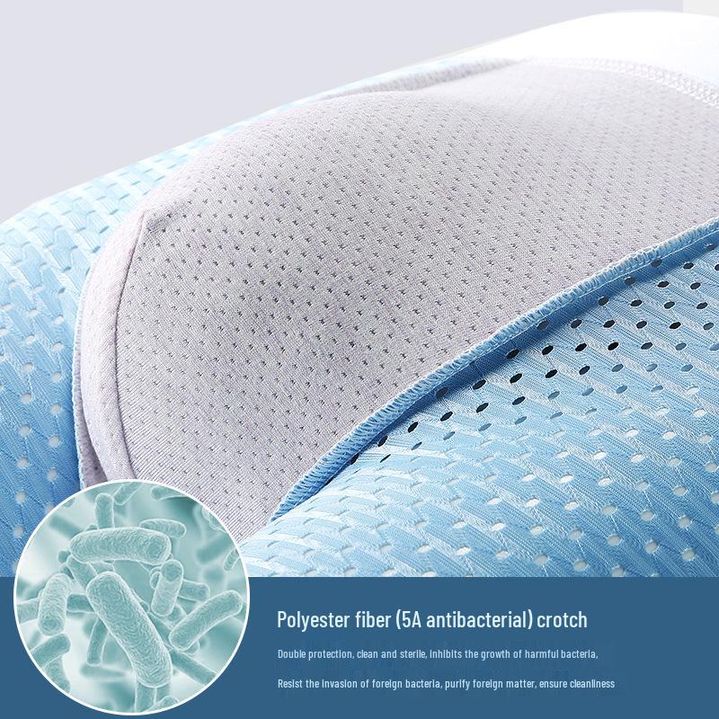 Ice Silk Mesh Men's Antibacterial Boxer Briefs - Breathable and Comfortable