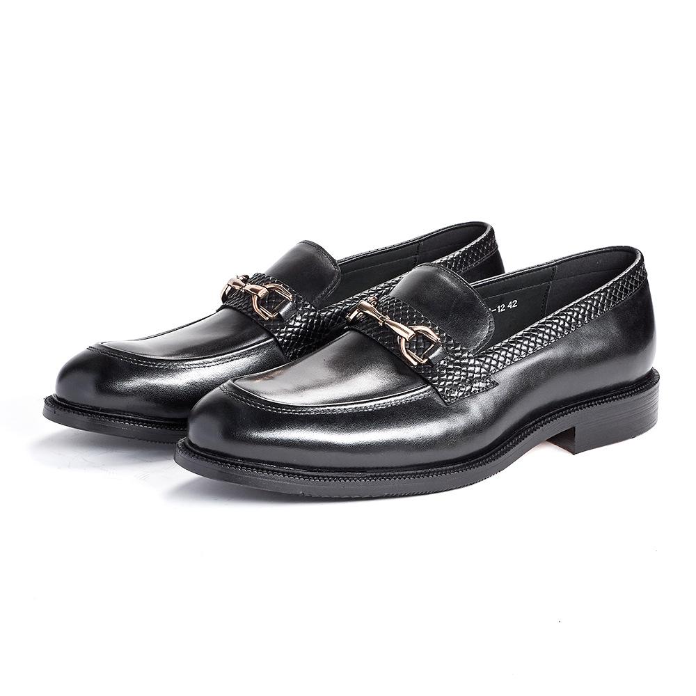 Summer New Horse Buckle Loafers Men'S Handmade Leather Retro British Men'S Leather Shoes One-Pedal Casual Single Shoes