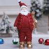 Christmas Santa Claus Figurine Miniature Resin Santa Ornament with Gift Bag for Holiday Indoor Home Tabletop Decor