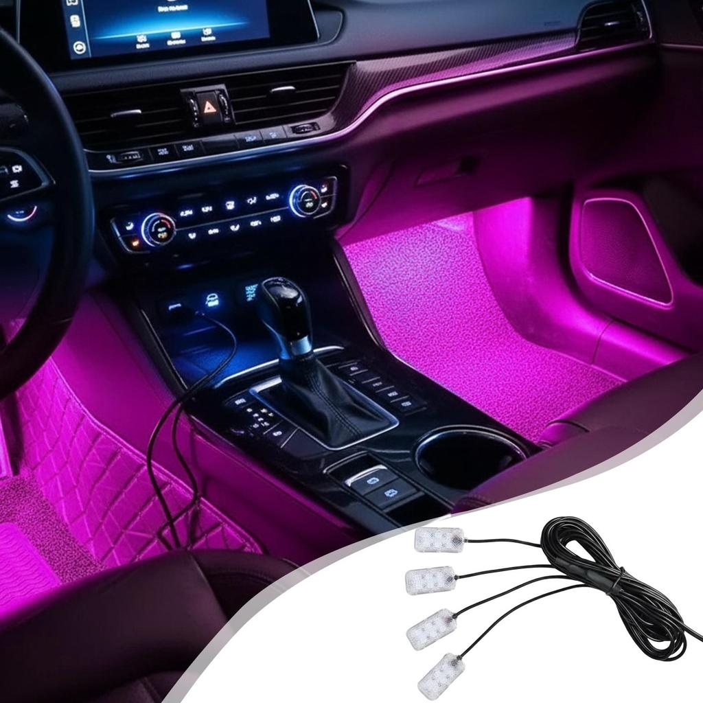 Амбиентное освещение для автомобиля Регулируемая USB-лампа с USB-портом Светодиодные автомобильные огни для грузовика, внедорожника, трактора, прицепа
