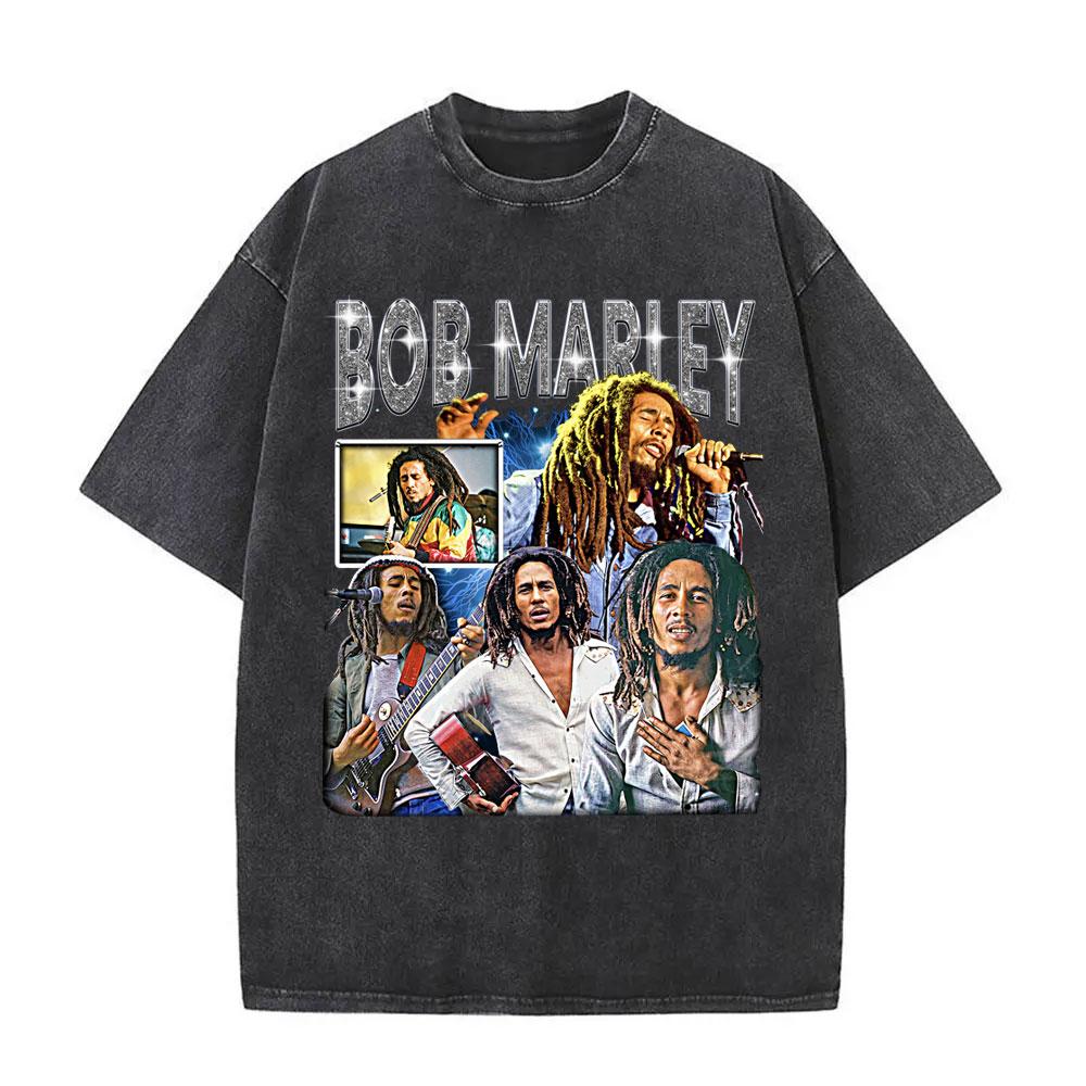 Стирка Винтажная Регги Основоположник Боб Марли One Love Альбом Графическая Футболка Мужская Классическая Футболка Мужская Хлопок Оверсайз Футболки