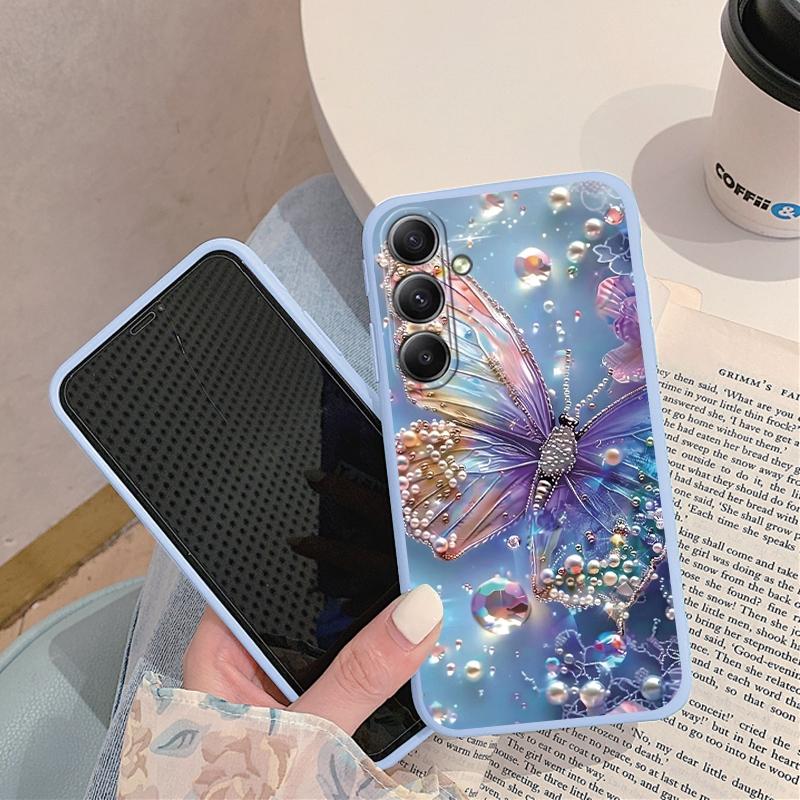 Чехол Butterfly Stars для iPhone Samsung A55 S24 FE S25 M35 A06 Xiaomi Redmi Note 13 Pro 14C Huawei Honor 200 противоударный матовый чехол для телефона с защитой от царапин