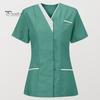 Униформа медсестры, скрабы, топы, женские комбинезоны с v-образным вырезом и короткими рукавами, карманы, лоскутная цветная рабочая одежда для кормления, рабочая одежда
