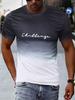 New Summer Casual Men's 3D Printed Gradient Short-sleeved Top Outdoor Sports Men's T-shirt Street Fashion T-shirt Letter Mens Top