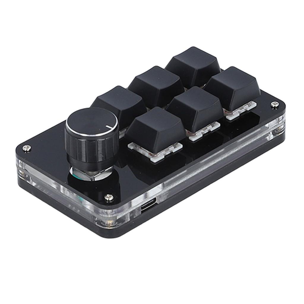 Macro Mechanical Gaming Keyboard 6 Keys 1 Knob Programming Macro Pad for Laptop Computers