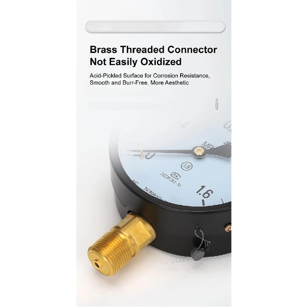 Y-150 Pressure Gauge Vacuum Gauge Industrial Oil Filled Air Compressor 150mm M20x1.5 Negative Pressure Chemical Medical